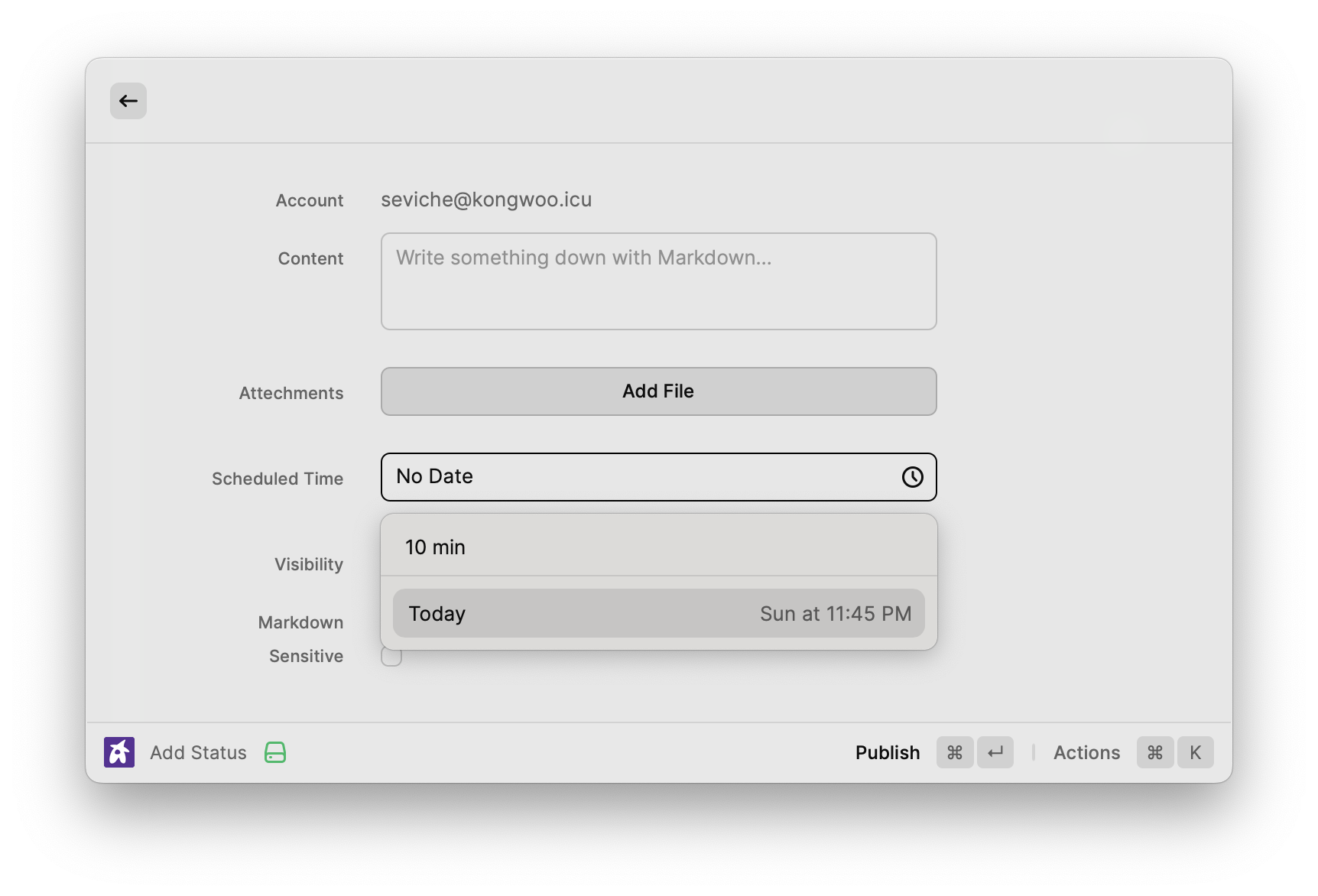 Add scheduled status