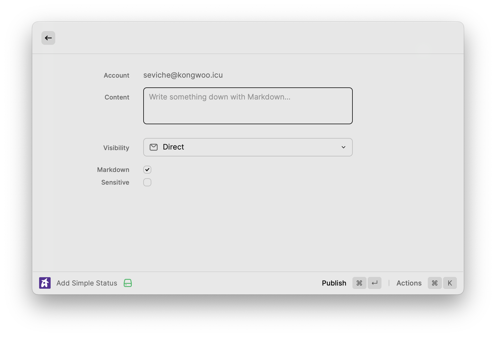 Add simple status with text