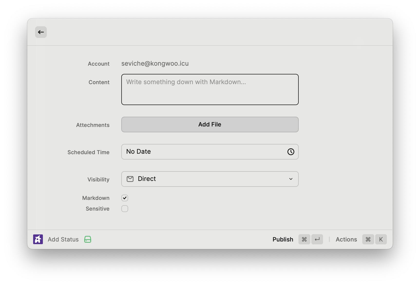 Add scheduled status